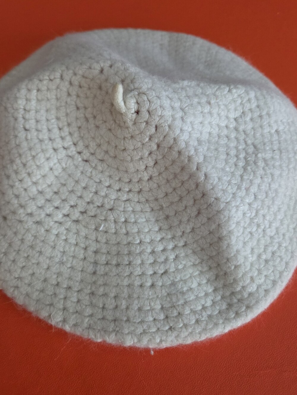 Vtg Handmade Infant Baby Beret Hat Fall Winter Knitted Hat